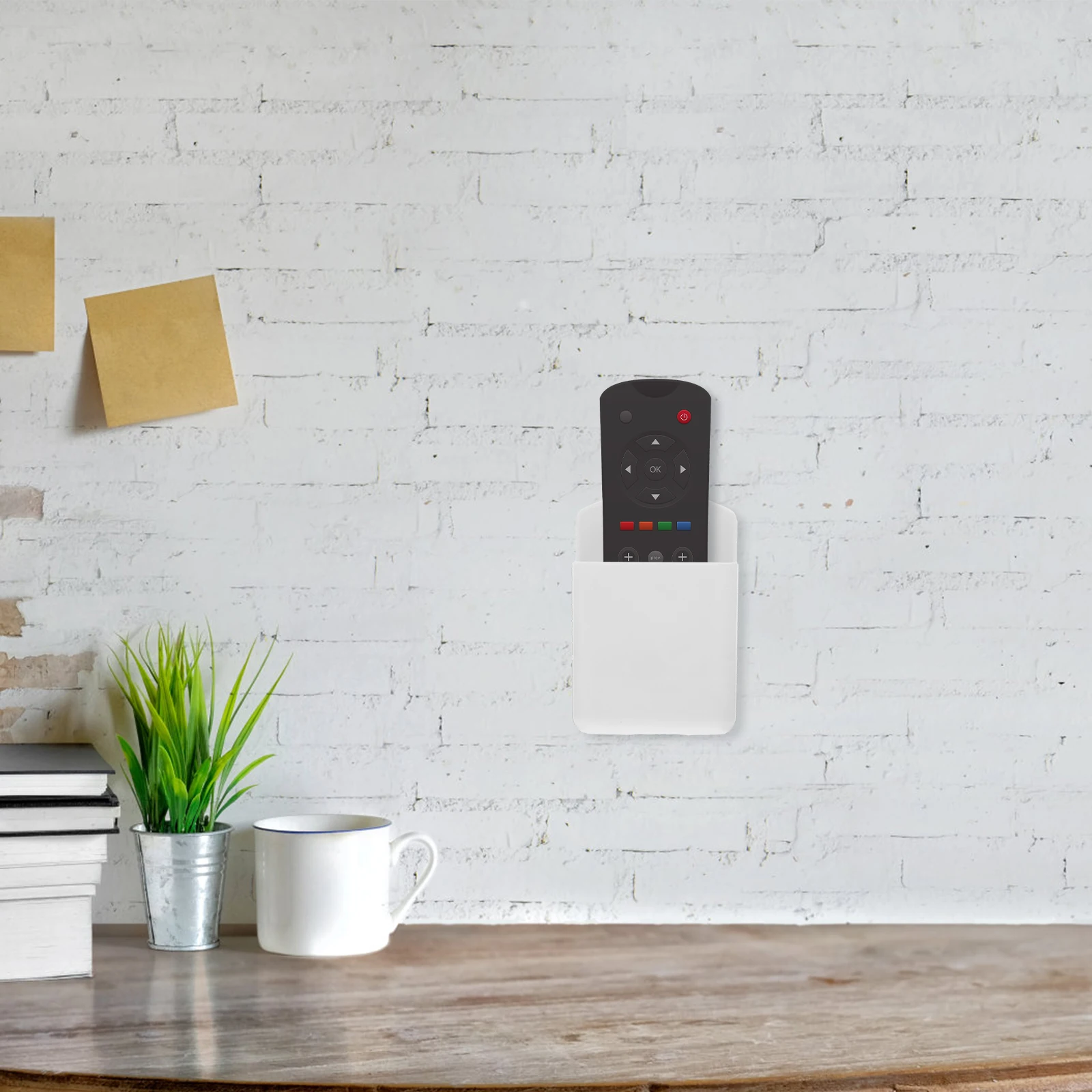 

2pcs Mount Remote Control Adhesive No Drilling Lightweight Box For Bedroom Living Room Storage Holder Pen Holder Remote Control