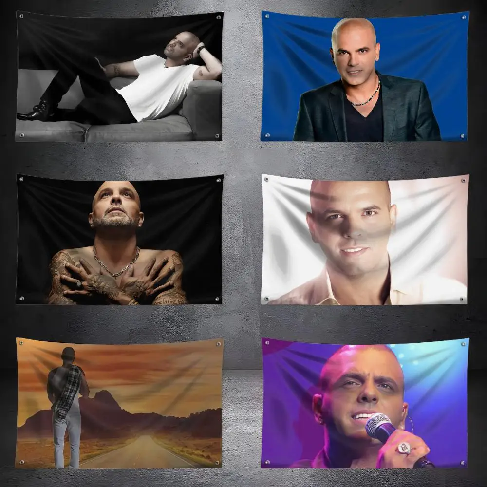 Eyal Golan Funny Flags No-installation Foldable Flag, Personalized Logo Banner for Dorm, Outdoor Picnics, Balconies