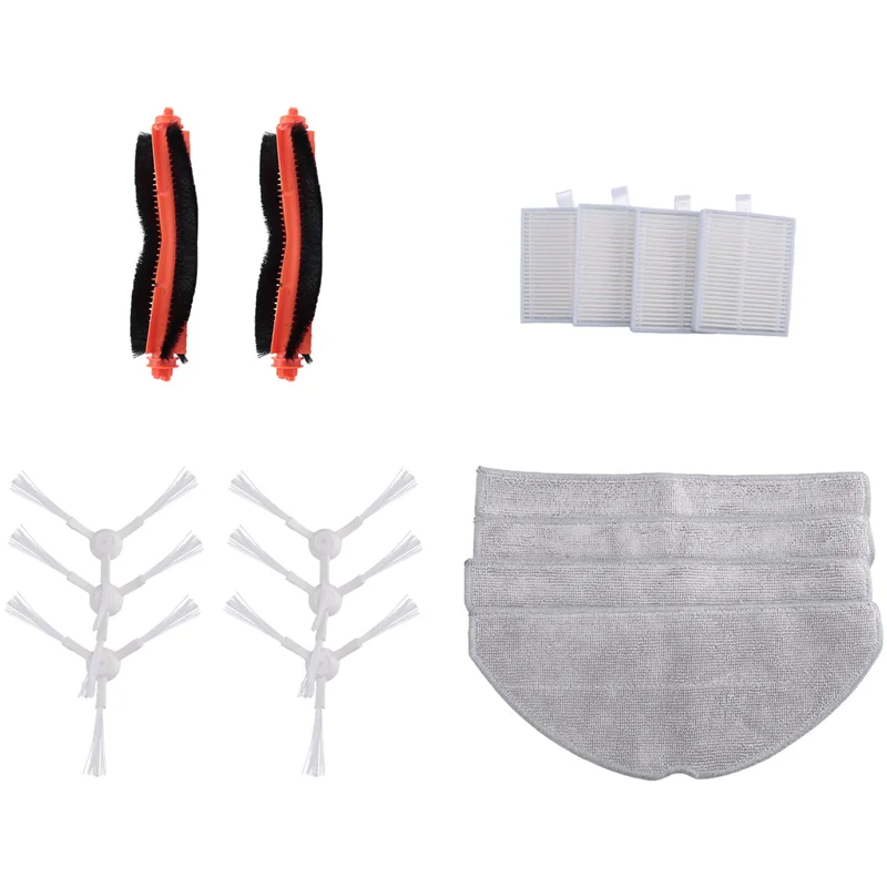SANQ 2Set ل Xiaomi E10 B112 E12 الروبوتية مكنسة كهربائية الجانب الرئيسي فرشاة ممسحة القماش فلتر Hepa إكسسوارات قطع غيار مجموعات