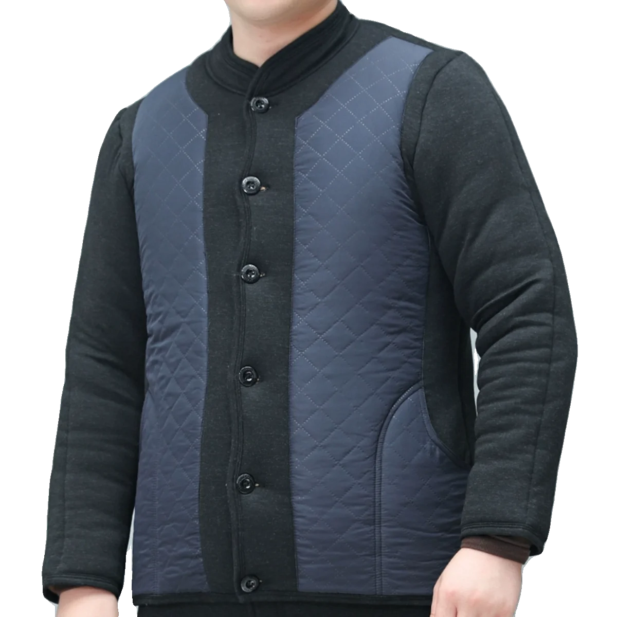 سترة سميكة من صوف الجمل للرجال في منتصف العمر وكبار السن، معطف شتوي من القطن المرن، ملابس عملية بأسلوب كاجوال بزر واحد