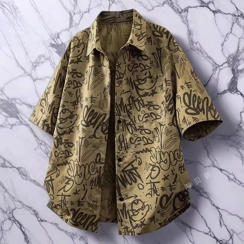 Fashion Trend Short-Sleeve Shirt for Men 2025 Summer New Arrival Business Casual Stylish Shirt Ice Silk Thin Half-Sleeve