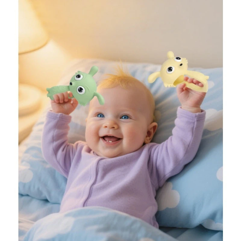 Silicone Teether Fox Silicone Glove Teether Baby Teething Ring Teething Stick Anti-Thumb-Sucking Teether