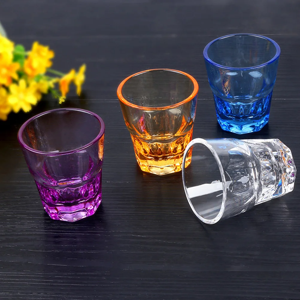 

4 Pcs Acrylic Octagonal Cup Mug Insulated Coffee Bottles Juice Paper Cups Whiskey Beer Glasses Vintage