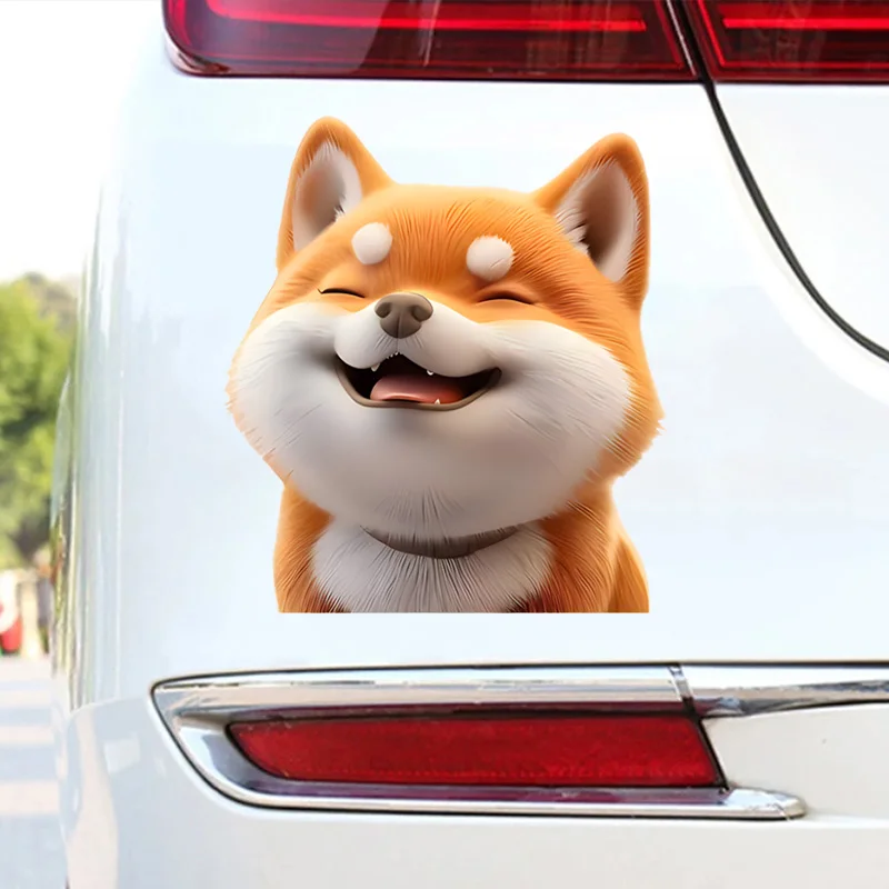 Smiling Shiba Inu 3D Waterproof Vinyl Decal Sticker For Cars, Laptops, Walls Windows, Bumper Sticker External Accessories