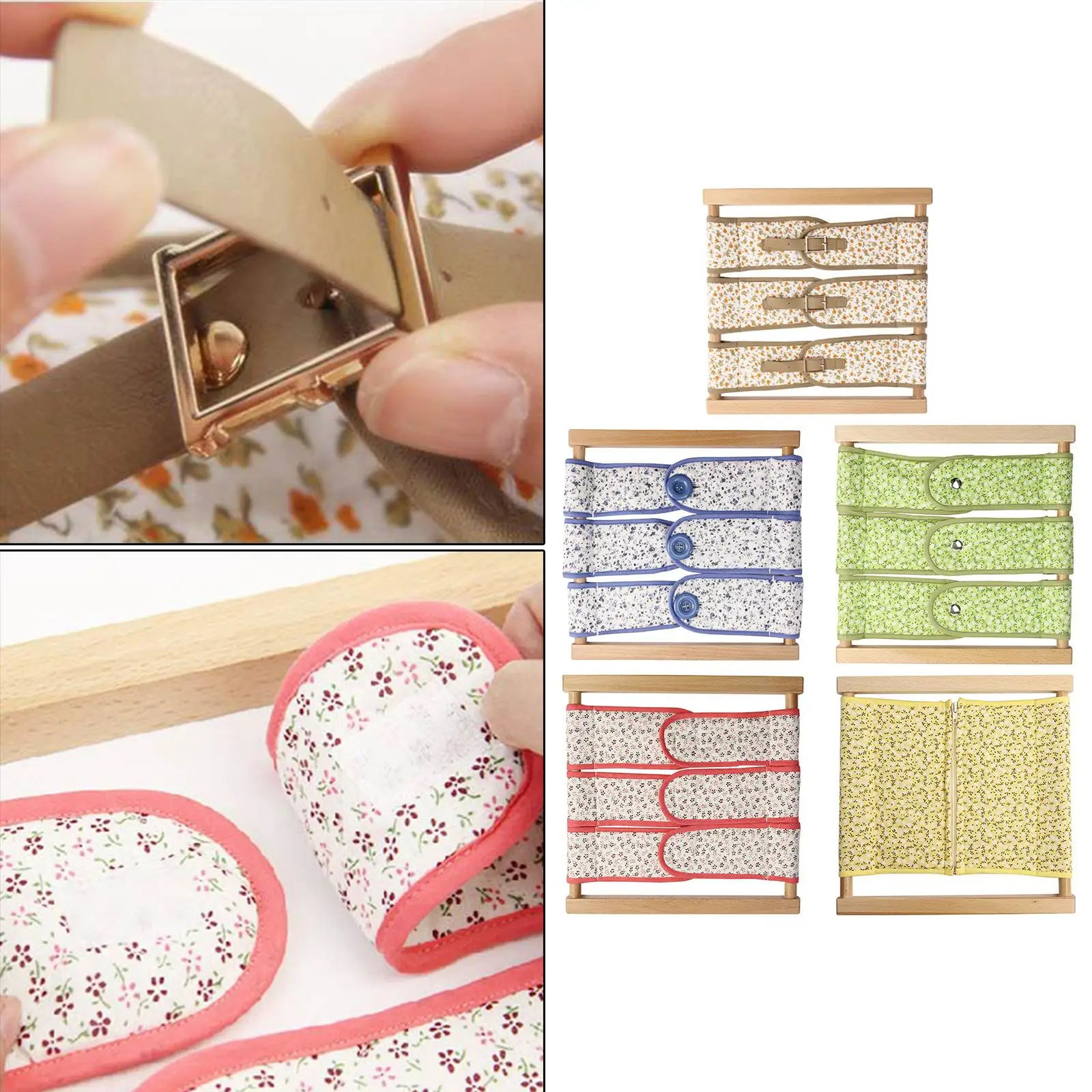 Toddler Montessori Educational Toys Wooden Button Frame Snap Zipper Dressing Board for Children 3 4 Years Fine Motor Skill