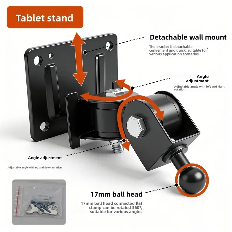 EE1 360 Degree Rotating Detachable Wall Mounted Universal Tablet Stand for Tablet PC Holder