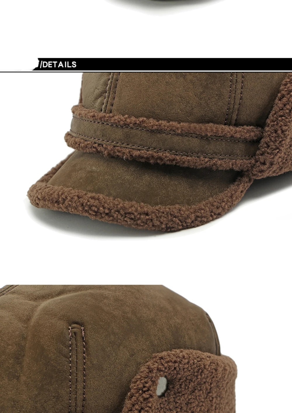 HT4544 Hohe Qualität Männer Frauen Winter Baseball Kappe Berber Fleece Wildleder Baseball Hüte Dicke Warme Snapback Kappe Papa Hut Earflap Caps – Detail 13