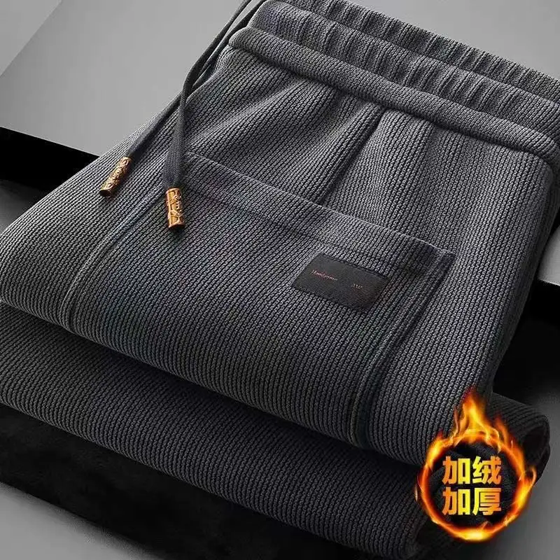 

Men's Clothing Sweatpants Men's Autumn Winter Velvet Chenille Clothes Men's Straight Leg Pants Casual Sweatpants Elastic Pants