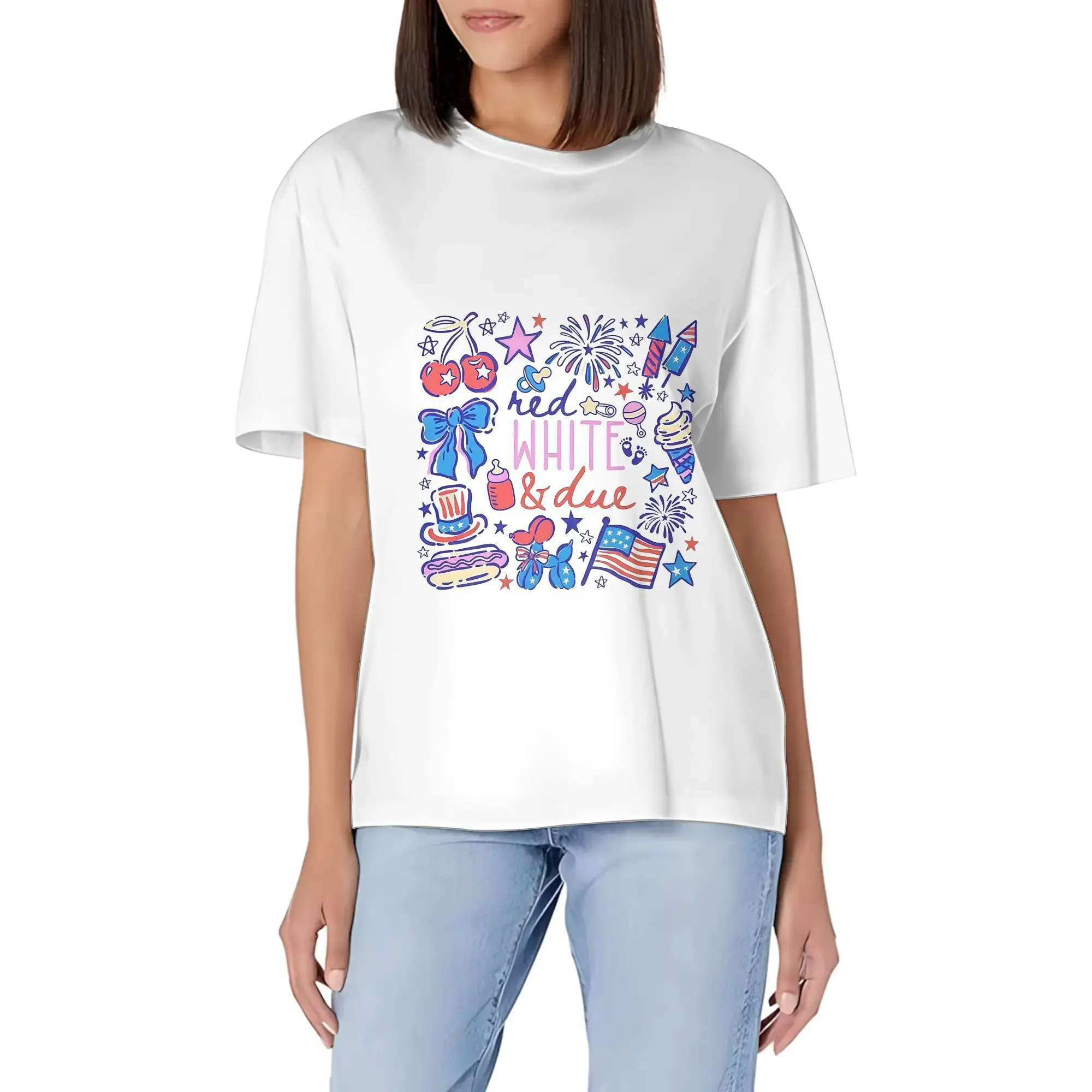 Pregnancy Announcement 4th Of July Pregnancy Patriotic Maternity Casual Super Soft Breathable Gift For Mom Couple Family Friend