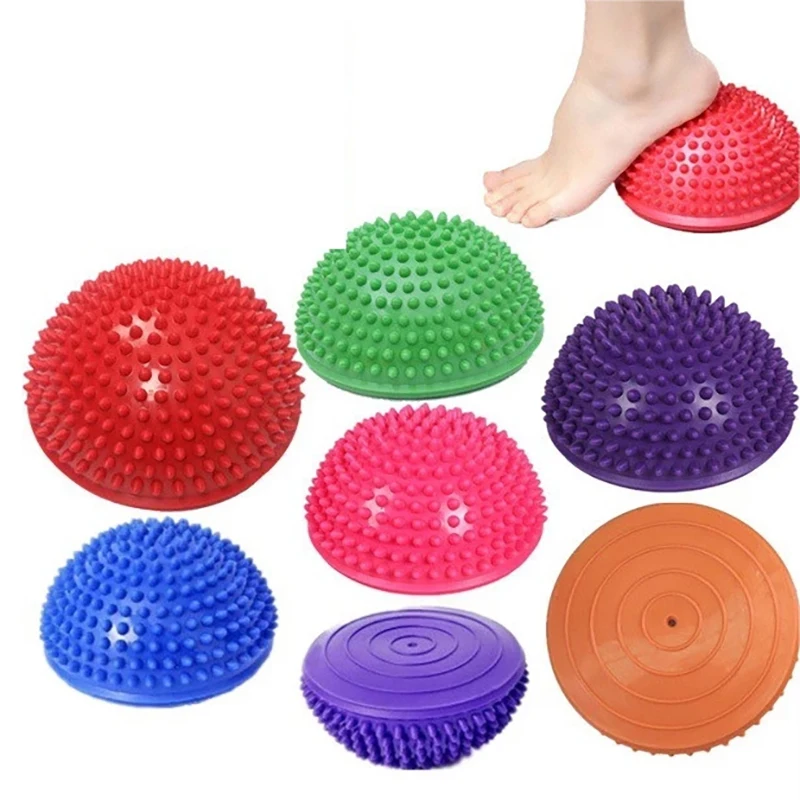 Inflatable Massage Balls PVC Half Sphere Fitball Women Children Yoga Trainer Balancing Ball Gym Health Sports Pilates Fitness