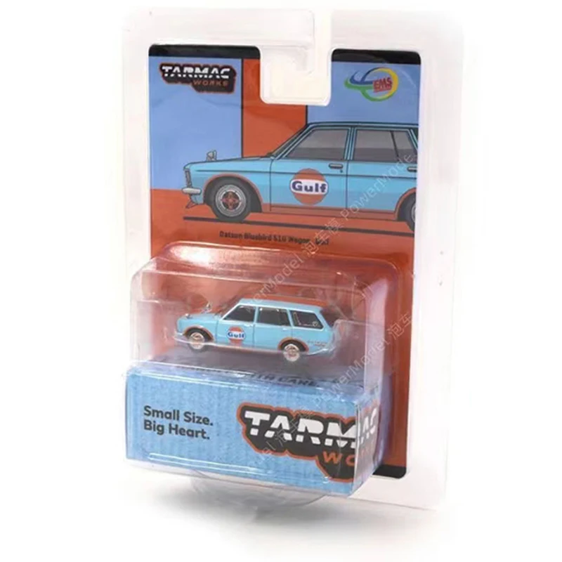 Tarmac Works 1:64 Model Car Datsun 510 Wagon Alloy Die-Cast Vehicle Bluebird - Gulf Coating