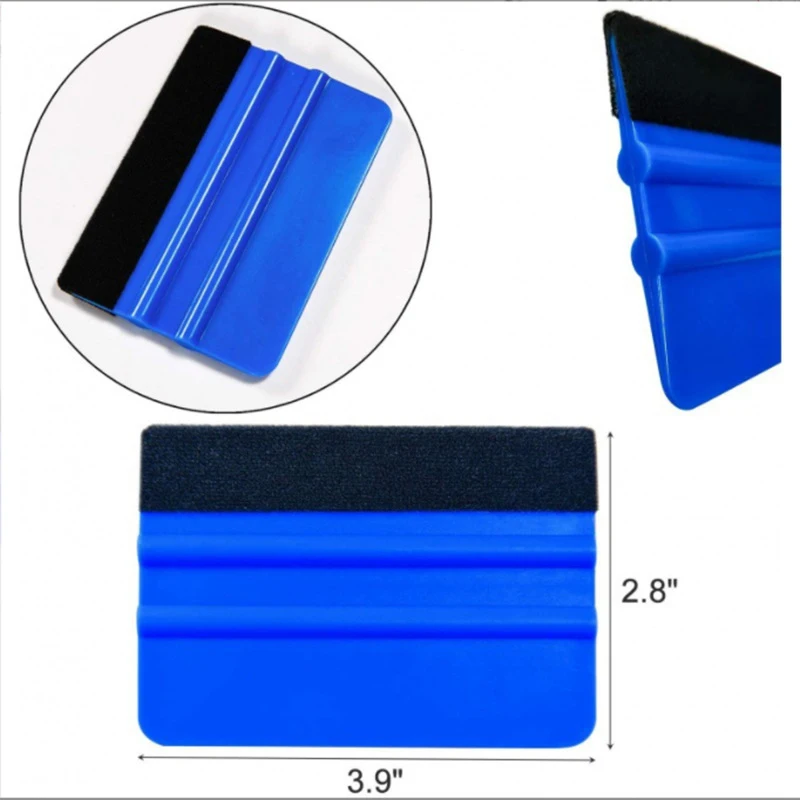 5/10pcs Auto Styling Vinyl Carbon Fiber Window Ice Remover Cleaning Wash Car Scraper with Felt Squeegee Tool Film Wrapping