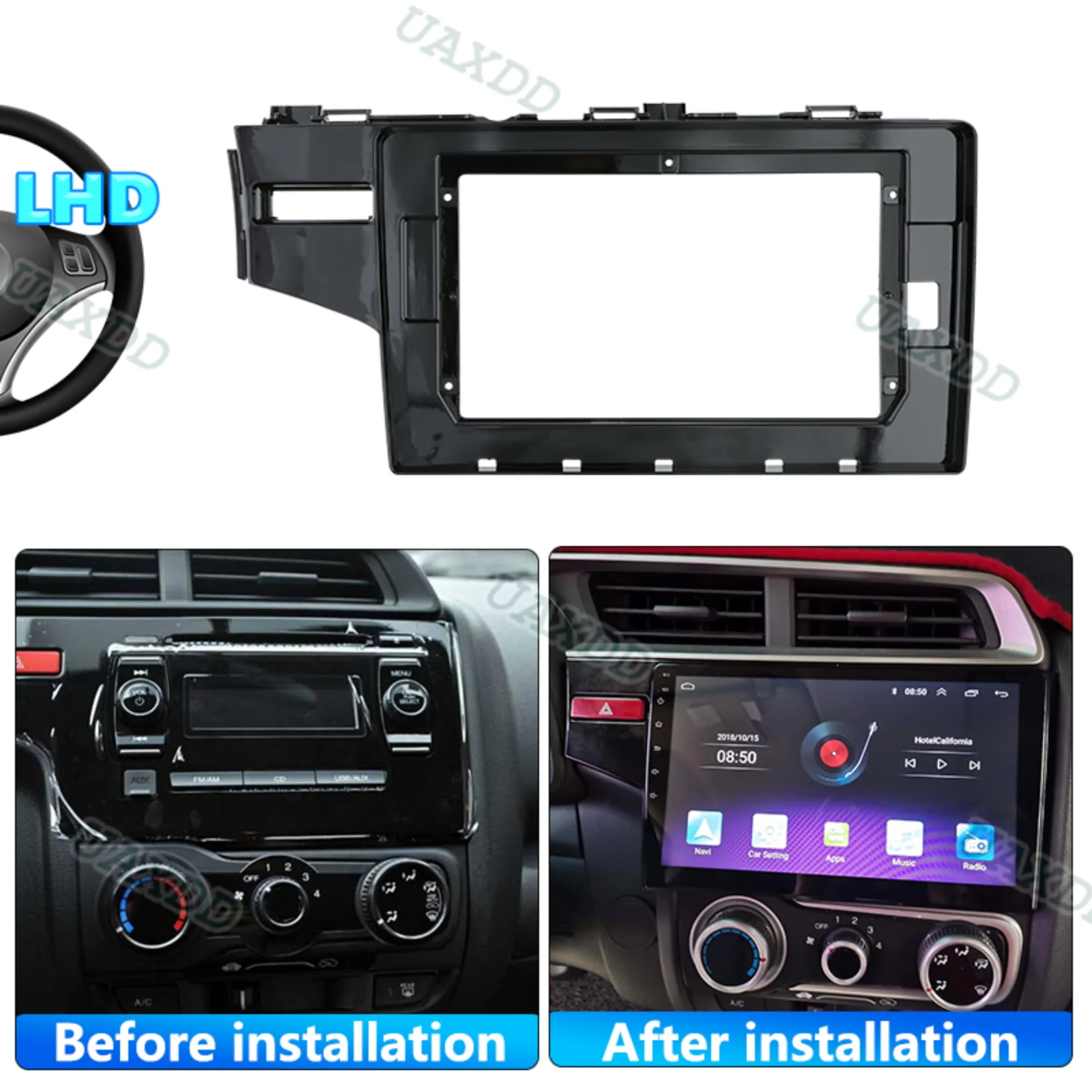 For HONDA 2014 FIT JAZZ Car CD DVD Radio Android Fascia Multimedia MP5 Video Audio Stereo 9inc10.1inch Panel Frame Cables Harnes