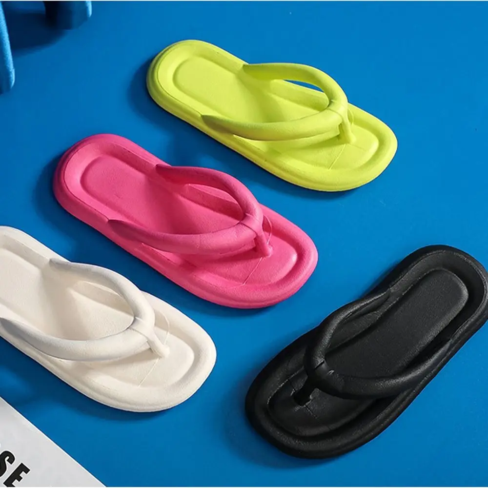 Fashion Women\'s Slippers Soft EVA  Thick Flip Flops Sandals Cute Casual Shoes Non-Slip Shoes Candy Colors Bathroom Slippers