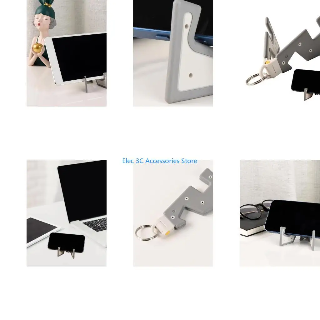 Y51A Universal Keychain Portable Cell Rack Desk Stand Holder for Phone Tablet Home