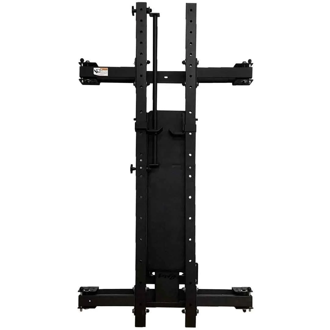 power wall mount fold squat rack with fold bench