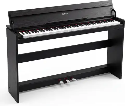 Tacleekii 88-Key Digital Piano with Touch-Sensitive Keyboard 3 Pedals Touch-Sensitive Keys Three Pedals Piano and Instrument Tones, with An ABS Design for Home Practice