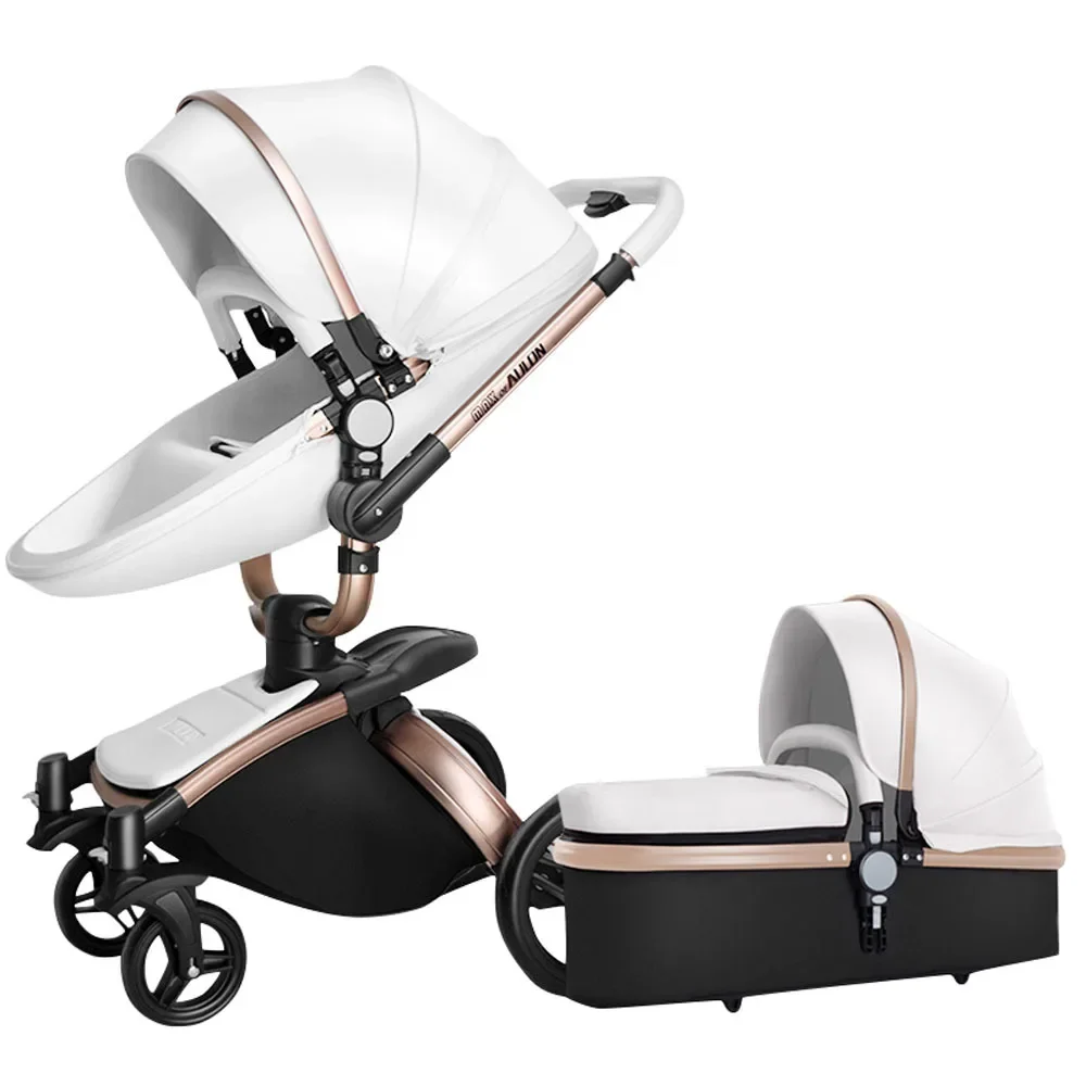 New baby stroller 3 in1, PU leather baby carriage,Newborn Two-way Foldable stroller, Baby Pram, kinderwagen,baby pushchair