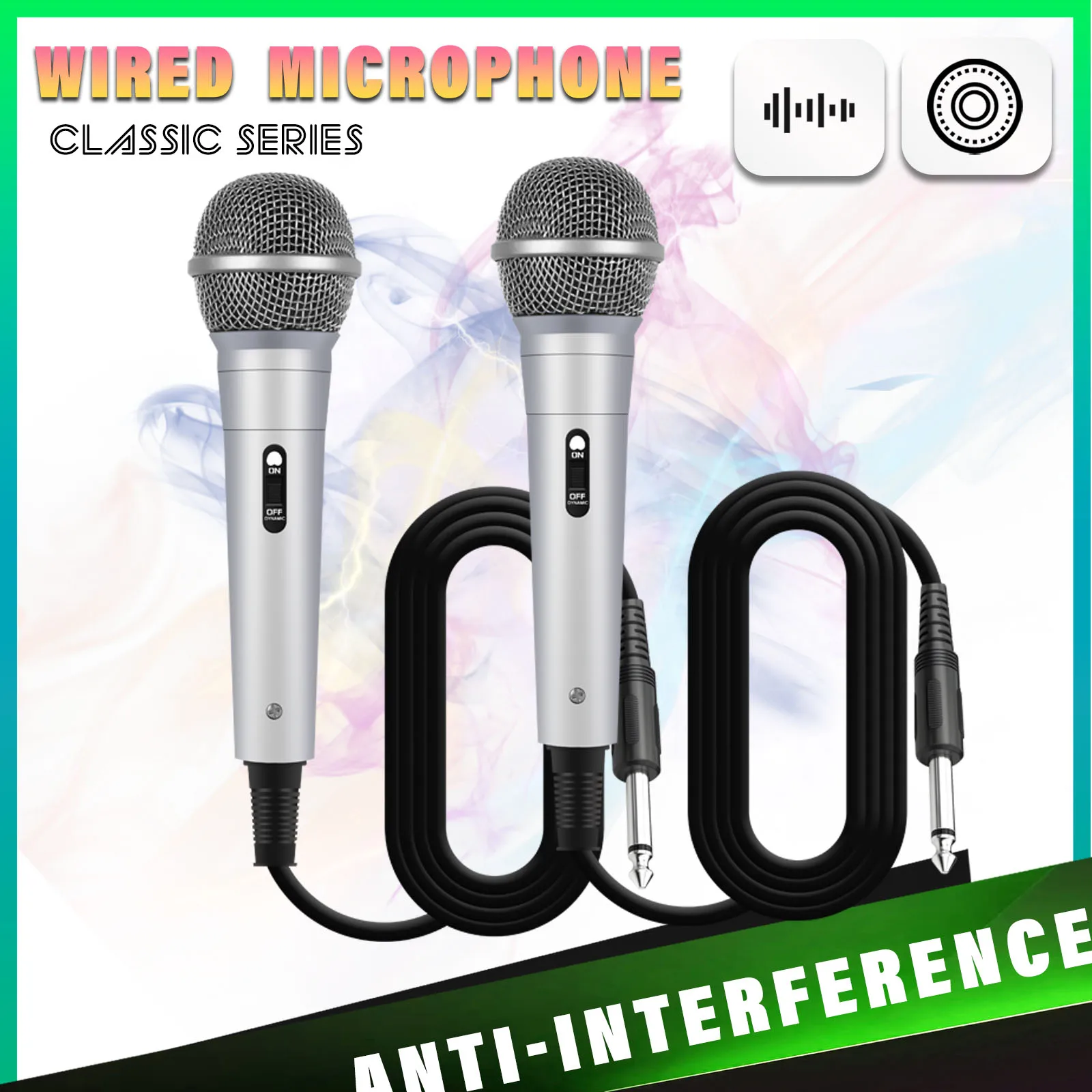 Wired Microphone with 3m Cable Professional Handheld Mic for Stage Studio Recording Live Performance Audio Equipment