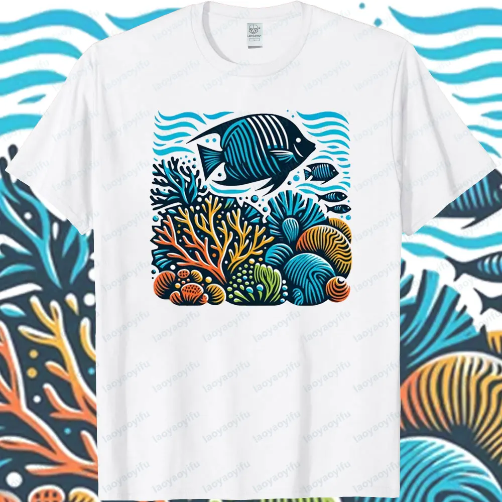 Tropical Fish Shirt Coral Reef TShirt Ocean Lover Gift Tee Nature Lovers Men Women Casual T-shirt Fashion Creative Design Tops
