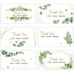 10-50PCS Greenery Leaves Watercolor Thank You For Your Order Card For Small Shop Gift Decoration Greeting Appreciation Card