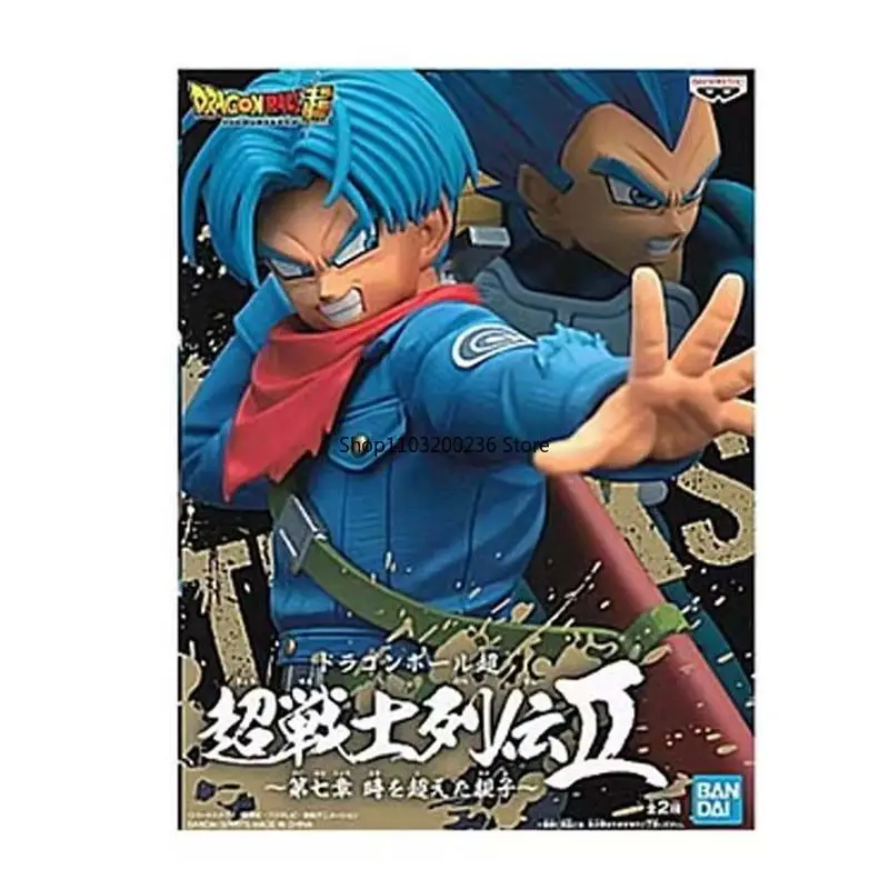 BANDAI Original Dragon Ball Z Super Saiyan God Trunks&Vegeta Anime Action Figures Collection Desktop Ornament Model