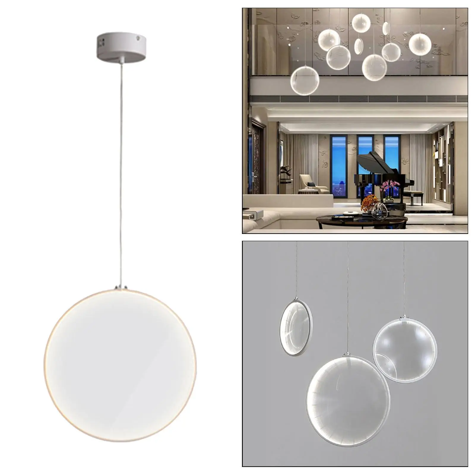 Convex Mirror Pendant LED Ceiling light for kitchen Hanging Lamp Loft Bar Decoration