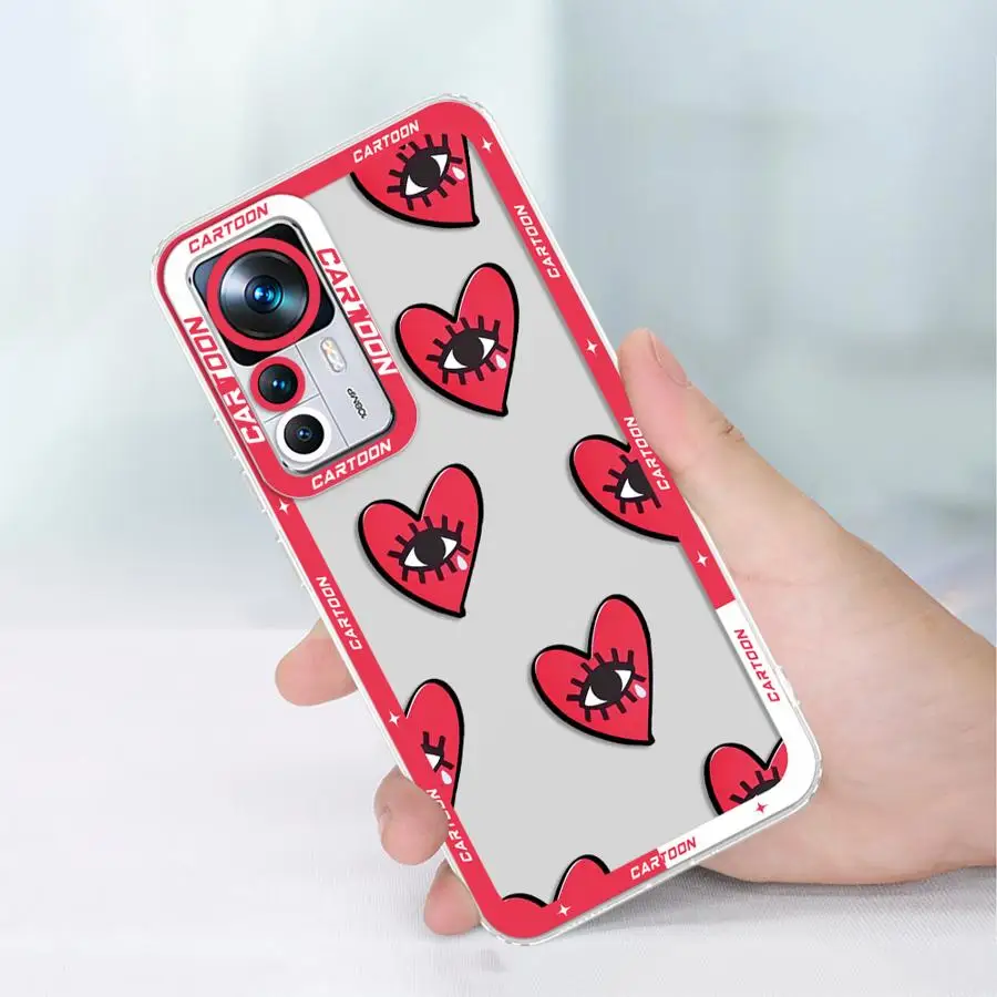 샤오미 레드미 노트 11 14 13 12 프로 플러스 10프로 12S 11S 9 10라이트 10S 8용 러브 아이 아트 폰 케이스 투명 소프트