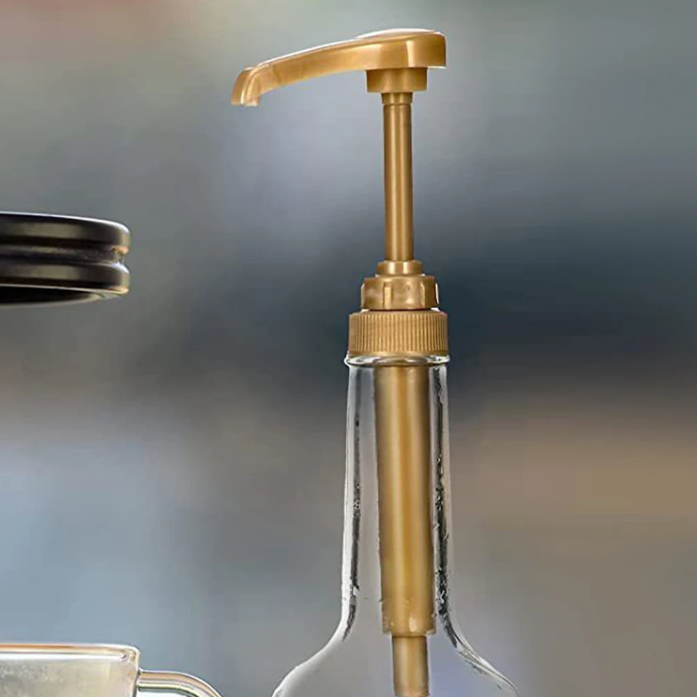 

6pcs Golden Pump Head Sauce Picker for Syrup Bottles Coffee Dispenser Plastic Long Term Use Lightweight Control Volume Kitchen