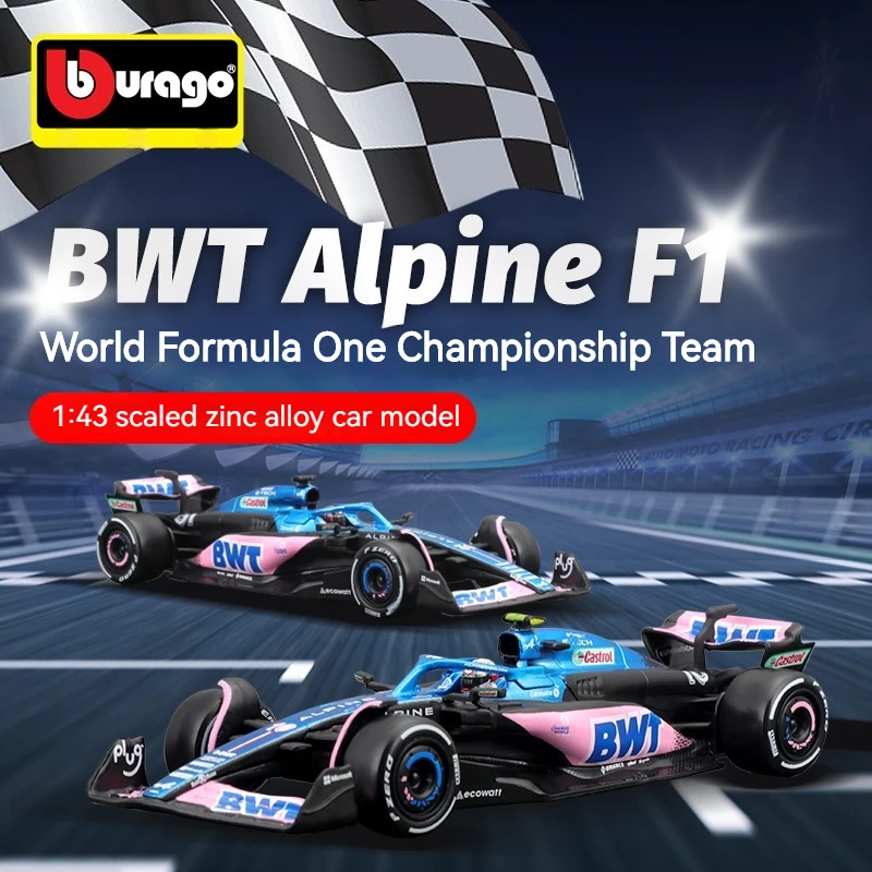 

Bburago 1:43 Alpine F1 Team A523 2023 #10 Pierre Gasly #31 Esteban Ocon, гоночный автомобиль из сплава, литой под давлением, модель суперкара, имитация игрушек