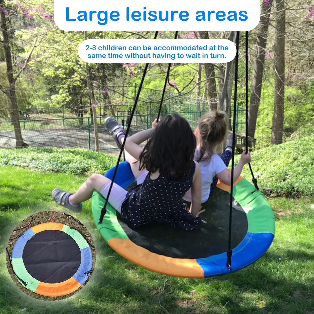 الصحن قماش عش الطيور سوينغ في الهواء الطلق فناء مربع الأطفال سوينغ 300 كجم قدرة الوزن تحلق سوينغ مع الحبال قابل للتعديل #5