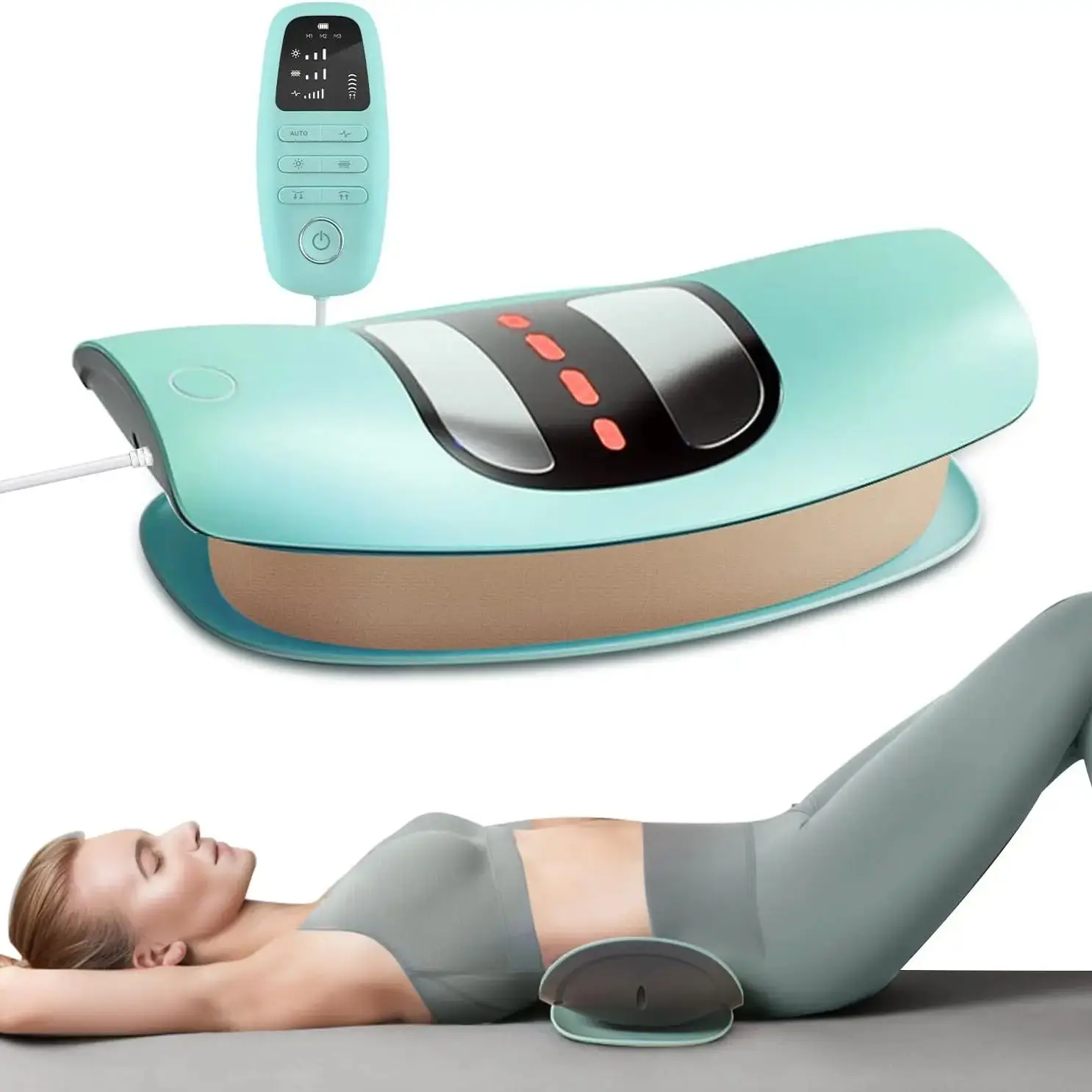 Multifunctional Lumbar Traction Device Waist Massager Waist Spine Support Back Massage  Stretcher with Vibration Airbag Traction