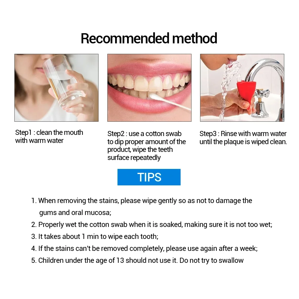 FTEENPLY Teeth Whitening Essence Powder Oral Hygiene Cleaning Serum Removes Plaque Stains Tooth Bleaching Dental Tools Care