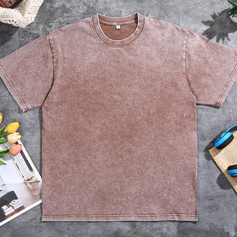 Men's Women's Washed Vintage T-Shirts Street Punk Cotton Short Sleeve T Shirt Harajuku Casual Acid Wash TShirts Hip Hop Tops
