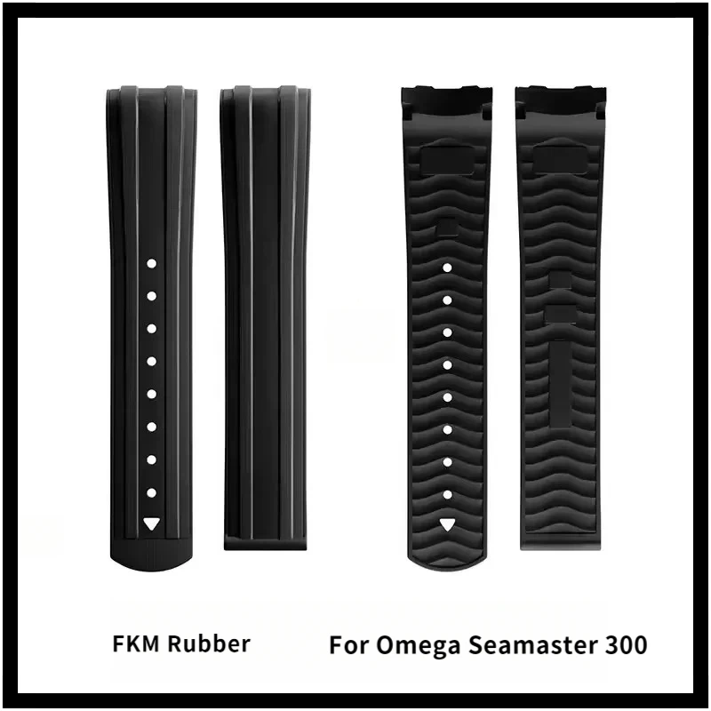 FKM Rubber Strap for Omega Seamaster 300 | 20mm Flexible Multi-Color PFAS-Approved Band ​​Waterproof Hot Sale Luxury​