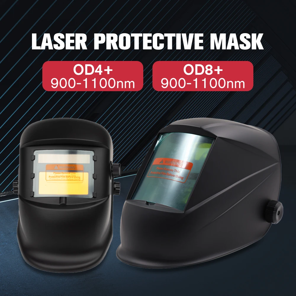 DMK Original Laser Safety Mask Industrial Fiber Laser Radiation Protective Helmet OD8+ 190-1100nm Automatic Dimming Eye Protect