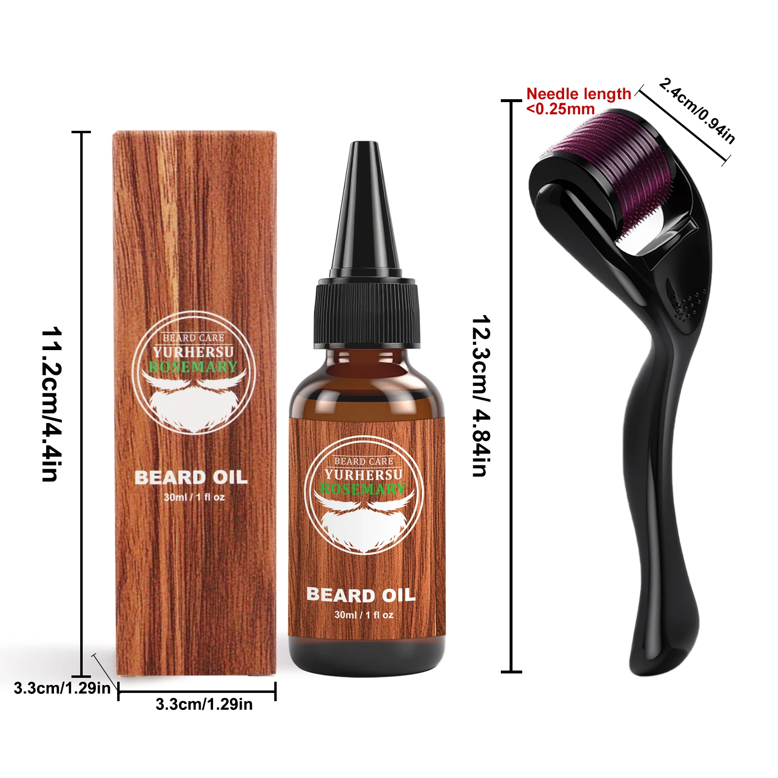 Organic Rosemary Jojoba Beard Oil - Lightweight, Non-Greasy, Woodsy Scent - For Dry, Coarse Beard Care 30ml
