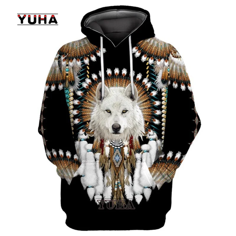 Spring Autumn  3Dprint New fashion Newest 3Dprinted Native Pattern\Wolf  Culture Art Harajuku Premium Streetwear Unique Unisex H