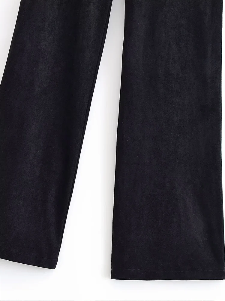 European style new women's fashion versatile and elegant high-waisted wrap skirt-style flared trousers with rivets