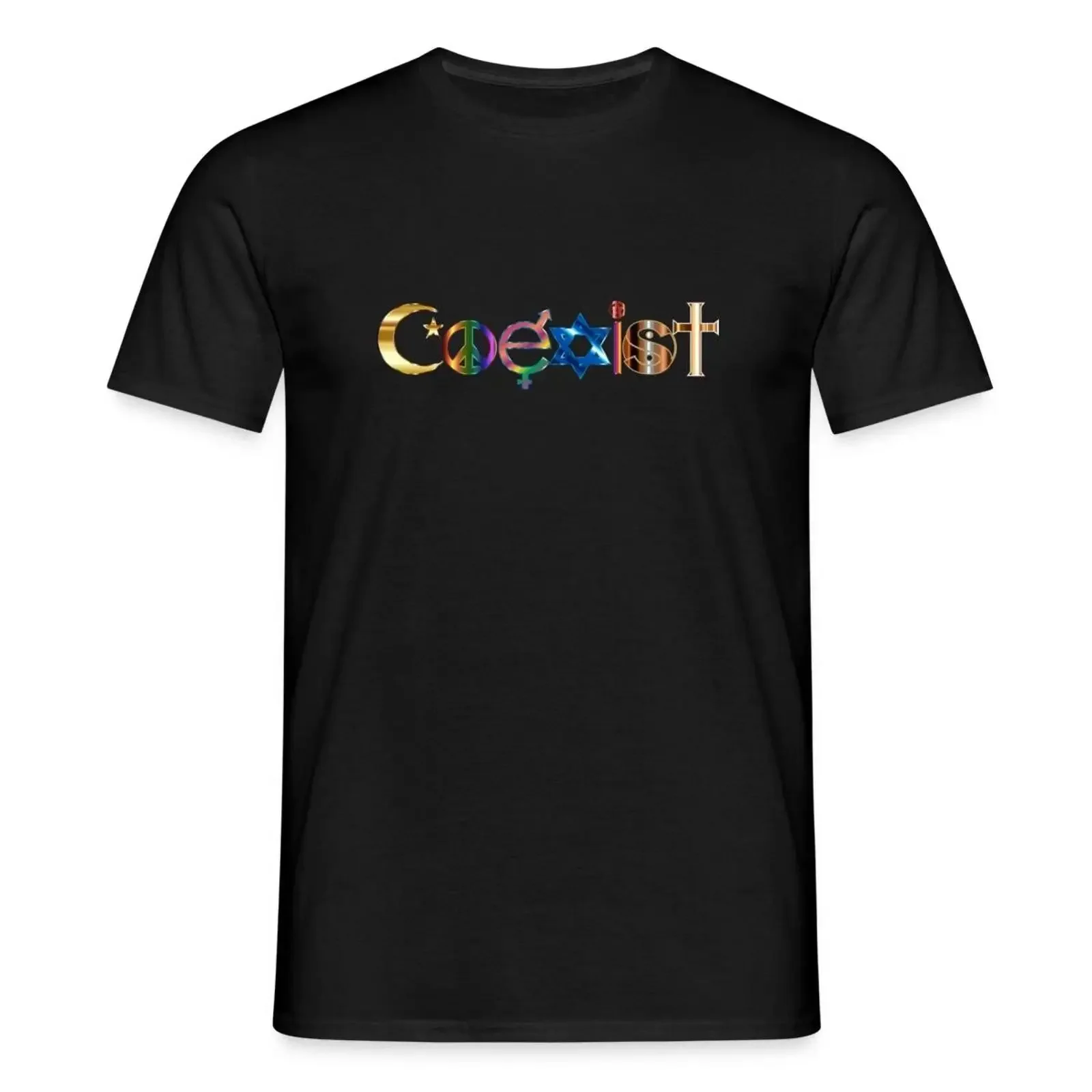 Coexist Männer T Shirt vintage Washed Unisex fashion Versatile Stretched Comfortable homme Slightly Top For Everyday Wear