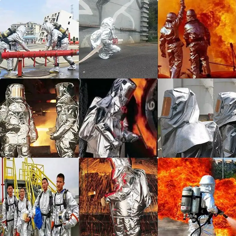 Fire Protection Suit Fire Resistant Suit Thermal Radiation 500 Degree Heat Resistant Aluminized Anti-scalding Suit home supplies