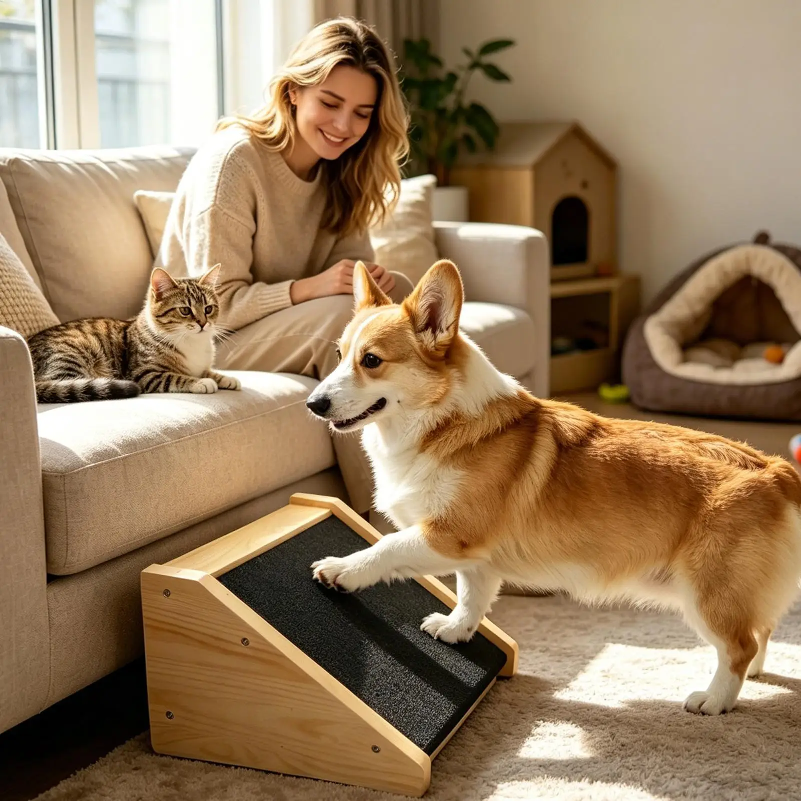 

Scratch Pad For Dogs Wooden Trimmer Grooming Ladder Dog Nail Board For Small Medium Large Breed Puppy Home Corner Cage