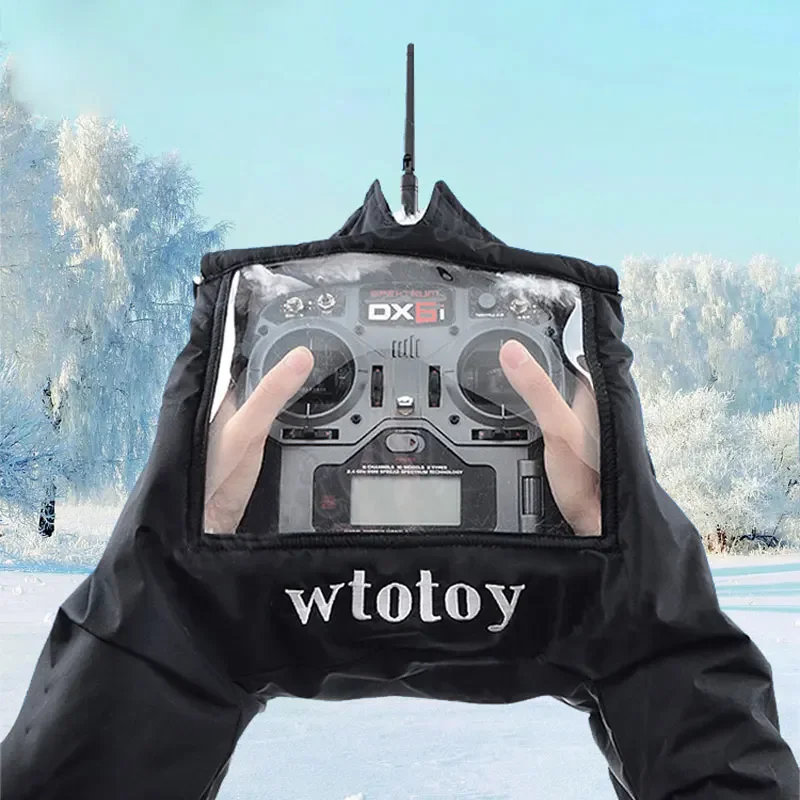 FPV RC AT10II AT9S Remote Control Warm Gloves Outfield Warm Cover Transmitter Shield Hand Protector Winter Outdoor Drone FPV