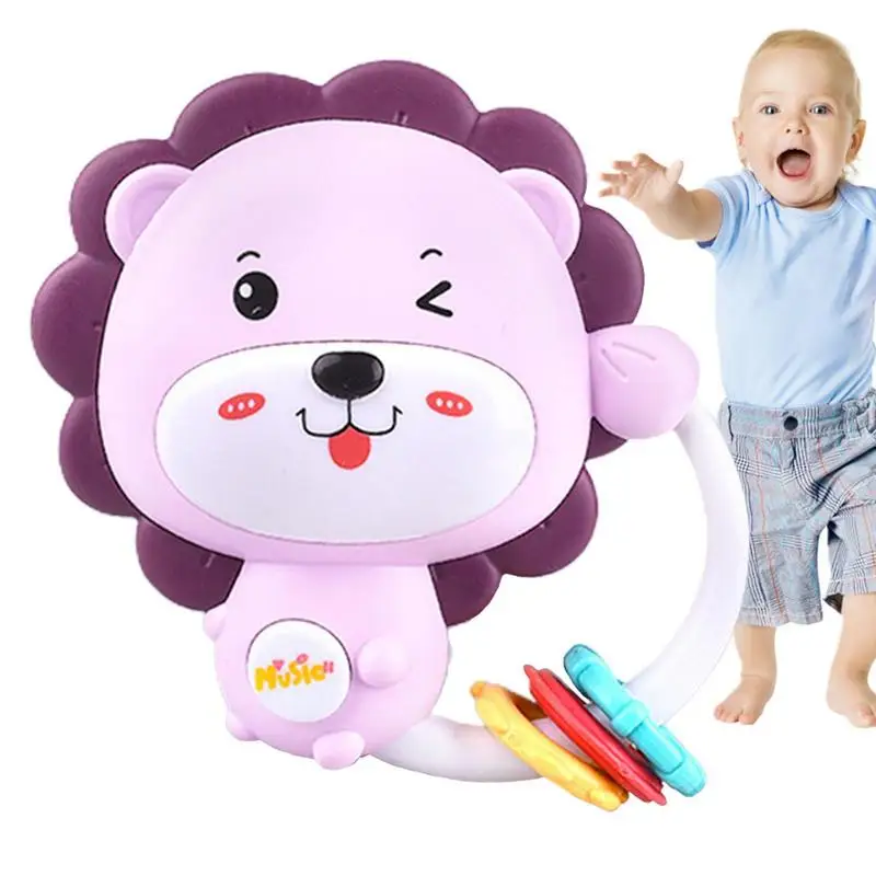 Rattle Teether Toy Lion Infant Teether Shaker Grab Rattles Toy Toddler Rattles Teether Rattles Toys With Light And Music Rattle