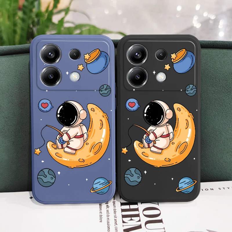 Angling Astronaut Phone Case For Xiaomi Poco F8 F7 X7 X6 F6 M6 M5 M5S F5 X5 F4 X4 M4 F3 M3 X3 Pro 4G 5G GT Silicone Cover