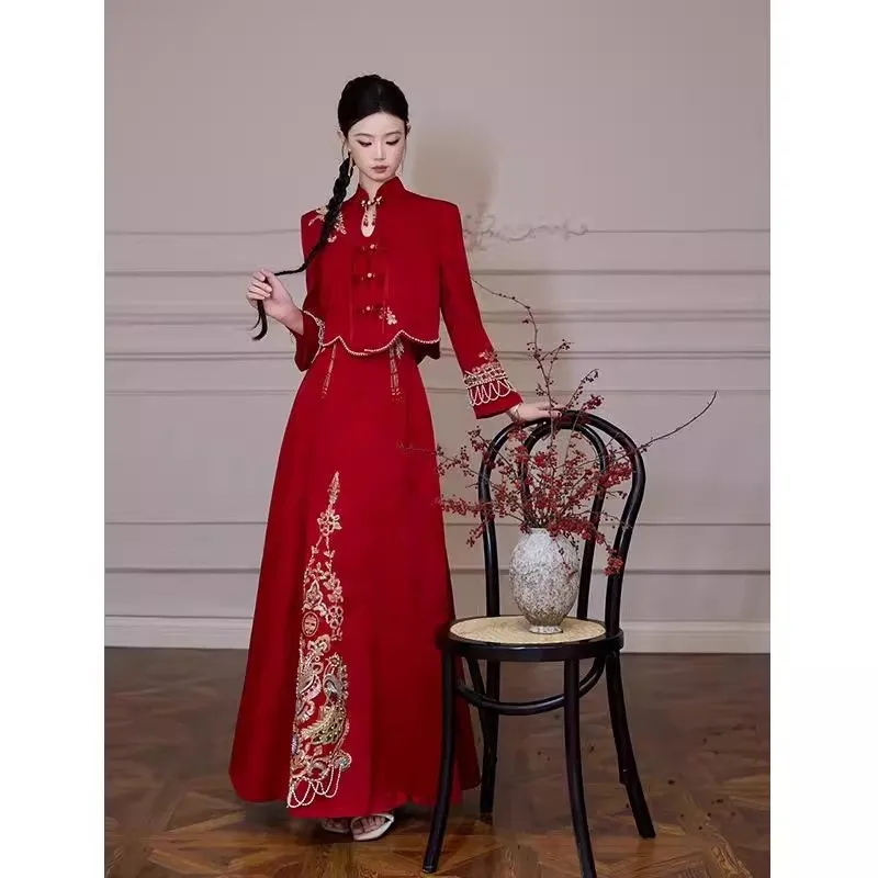 رداء صباحي شيونغسام جديد على الطراز الصيني لتحميص نمط الملابس ذات الياقة الوقوف الصغيرة الحجم #3