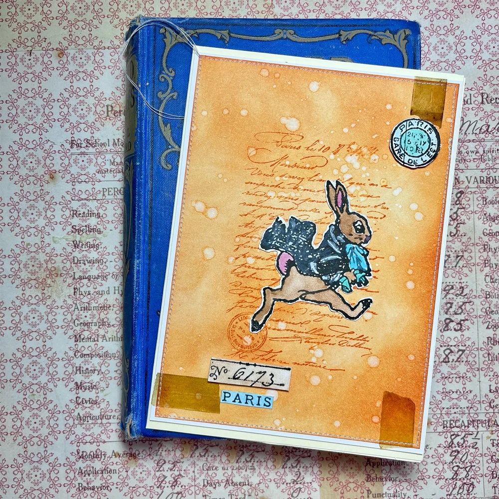 Bunny Bird Buttfly Floral Creature Clear Silicone Stamps Cursive Handwritting Script Stamps for DIY Scrapbook Easter Day Cards