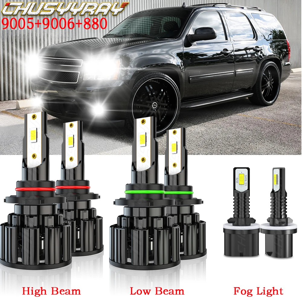 

CHUSYYRAY Compatible For Chevy Tahoe 2001-2006 LED 9005 9006 High Low Beam Headlight Bulbs 880 Fog light Bulbs Combo Kit