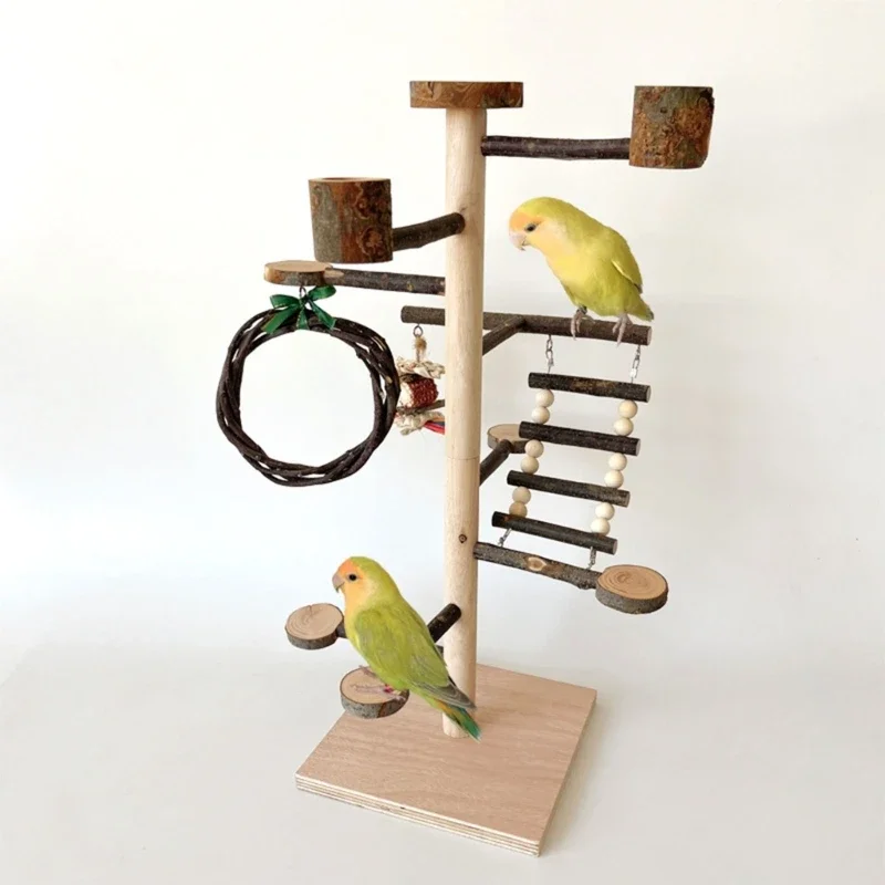 

Parrot Toy Birdcages Climbing Ladder & Swing Platform Entertainment Toy Grinding Chewing Playstand Toy for Birdcages