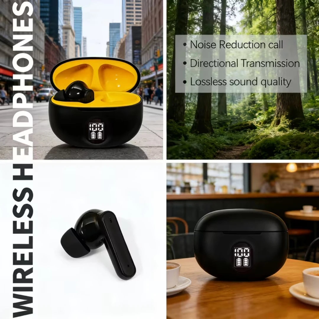 895B TWS Kabellose Ohrhörer mit Geräuschunterdrückung, Wasserdichte In-Ear-Stereo-Kopfhörer mit LED-Display und Ladecase – Detail 5